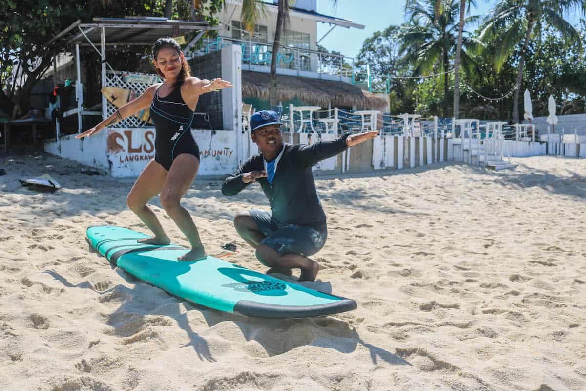Learning Surfing in Langkawi, Malaysia