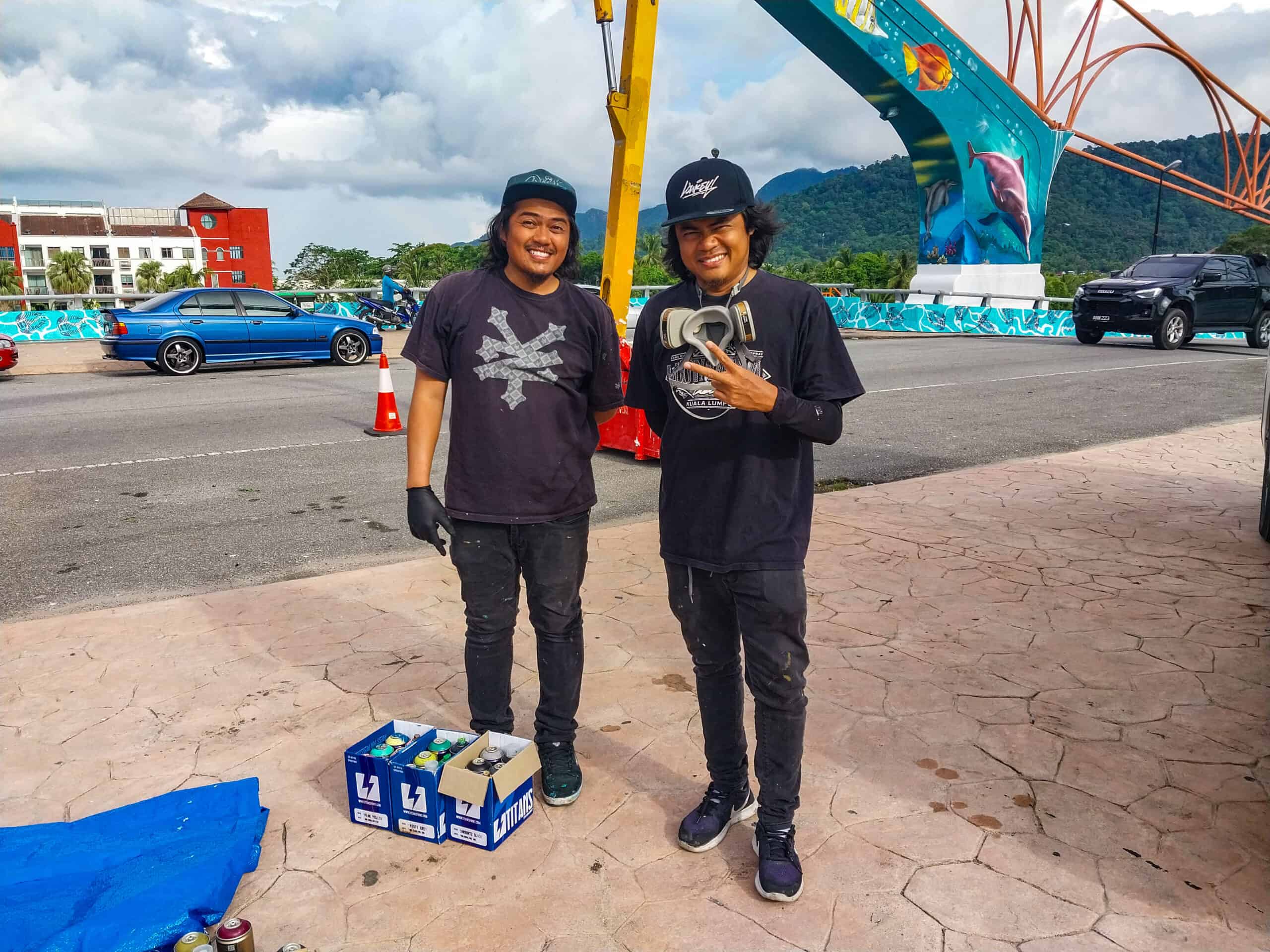Kuala Sungai Melaka Bridge murals